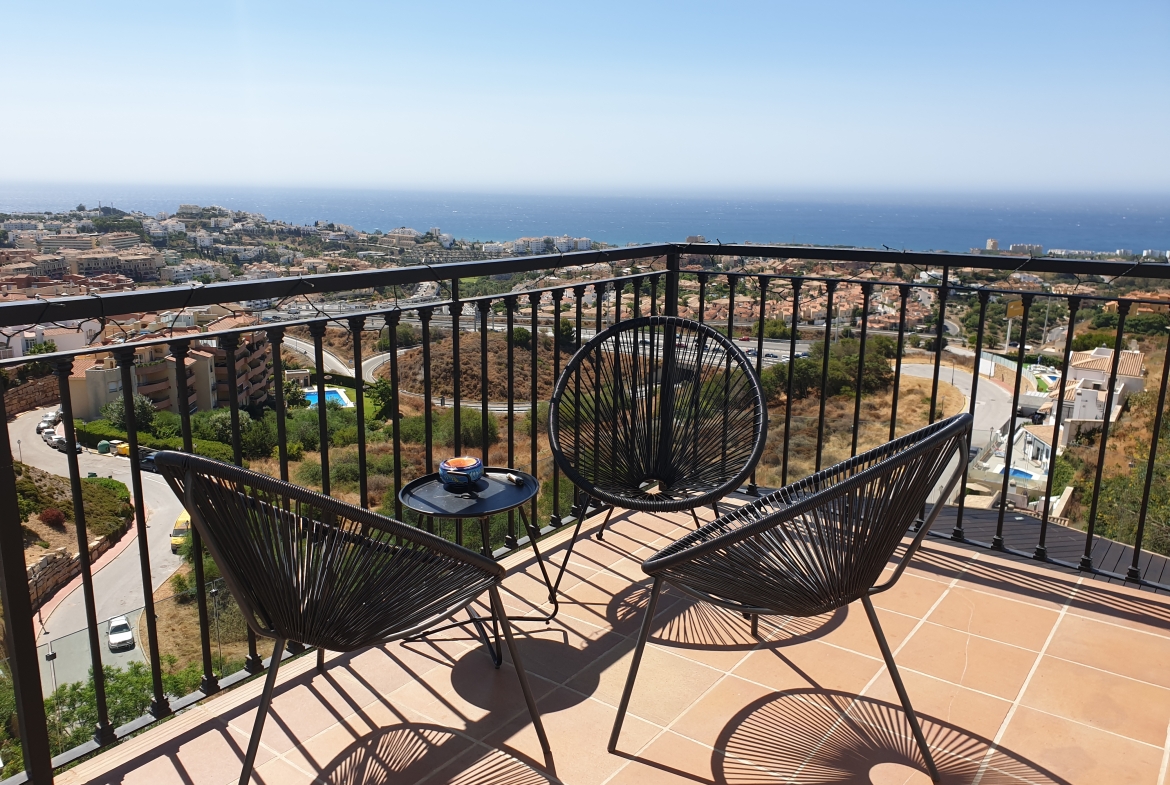 Semi Detached Seaview Villa Luna Fitness for Rent in Riviera Del Sol, Málaga, Spain